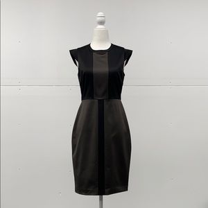 Hunter green & black cocktail dress